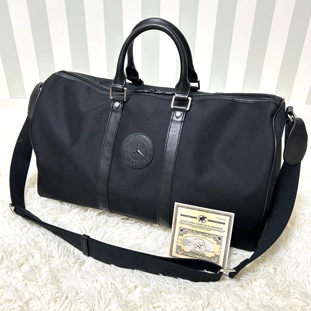 ハンティングワールド×メルセデスベンツ ボストンバッグ 2way 大容量　黒