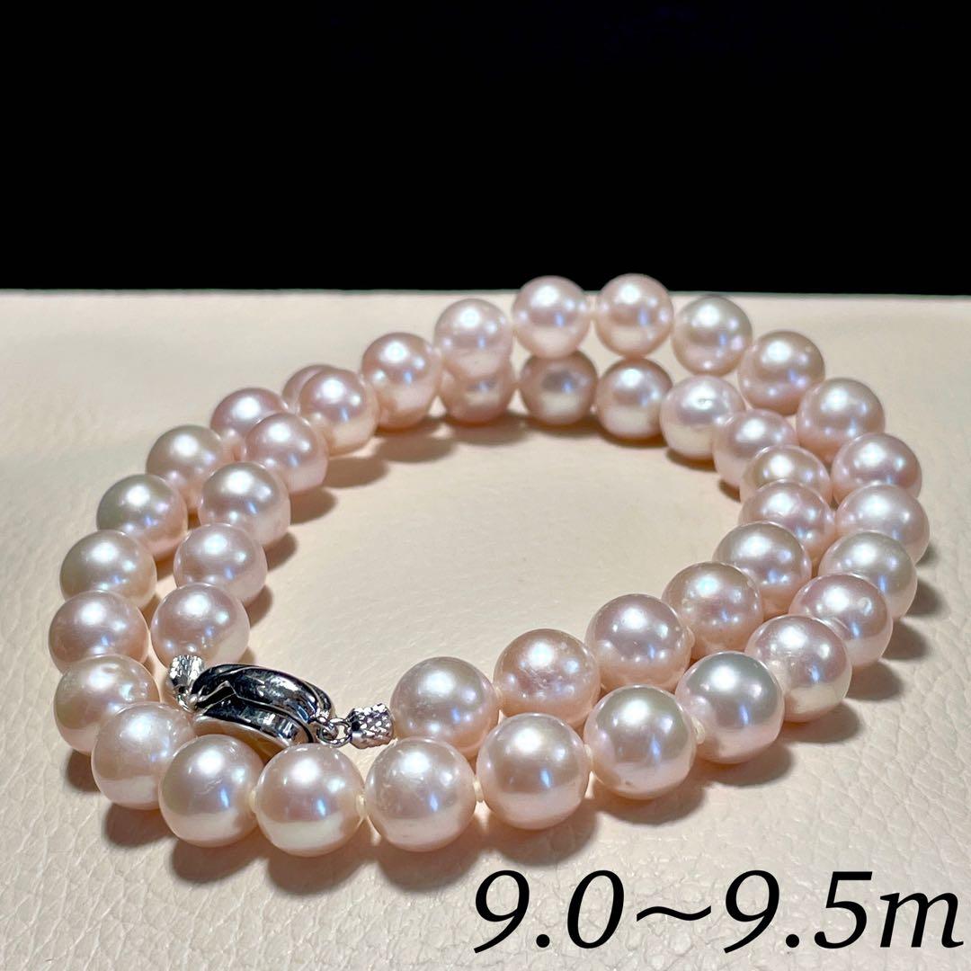 超大珠✨️ あこや真珠 パール ネックレス 約9.0~9.5mm 本真珠
