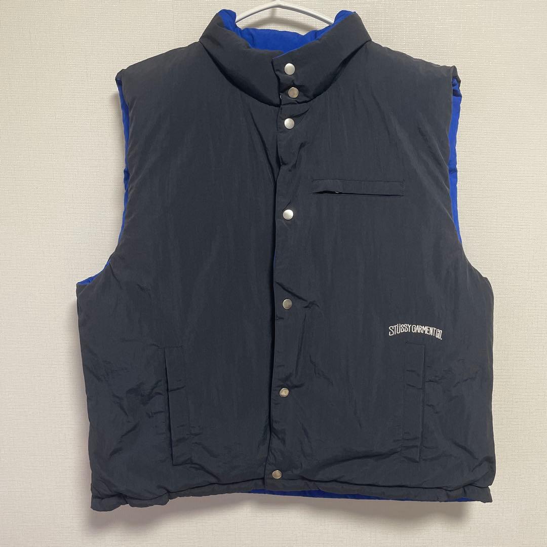リバーシブル ダウンベスト black&blue