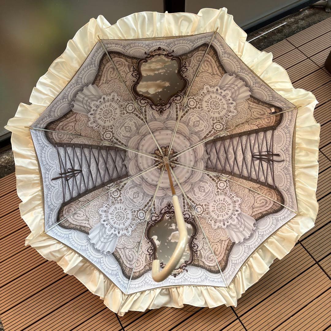 abilletage アビエタージュ レースプリントアンブレラ 晴雨兼用傘