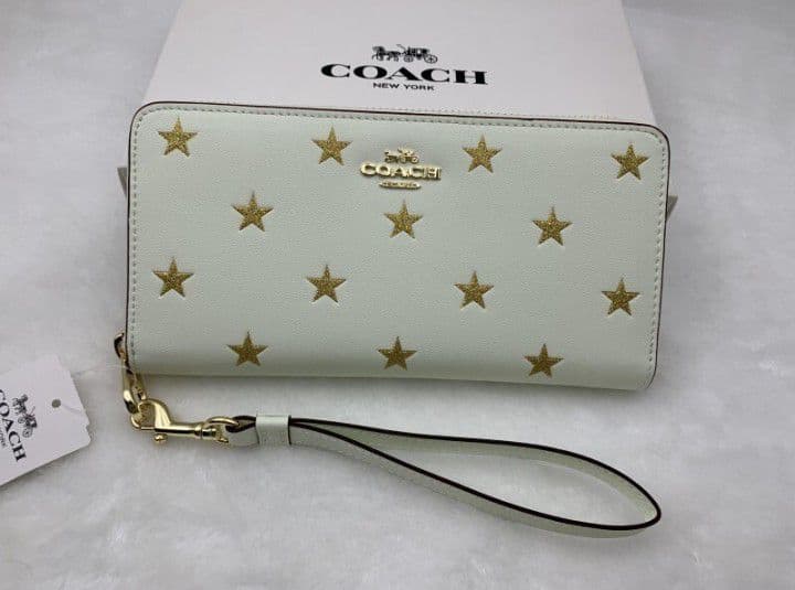新品未使用コーチ長財布スター星柄ホワイトレディースメンズ送料無料即日発送