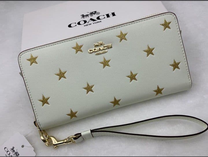 新品未使用コーチ長財布スター星柄ホワイトレディースメンズ送料無料即日発送