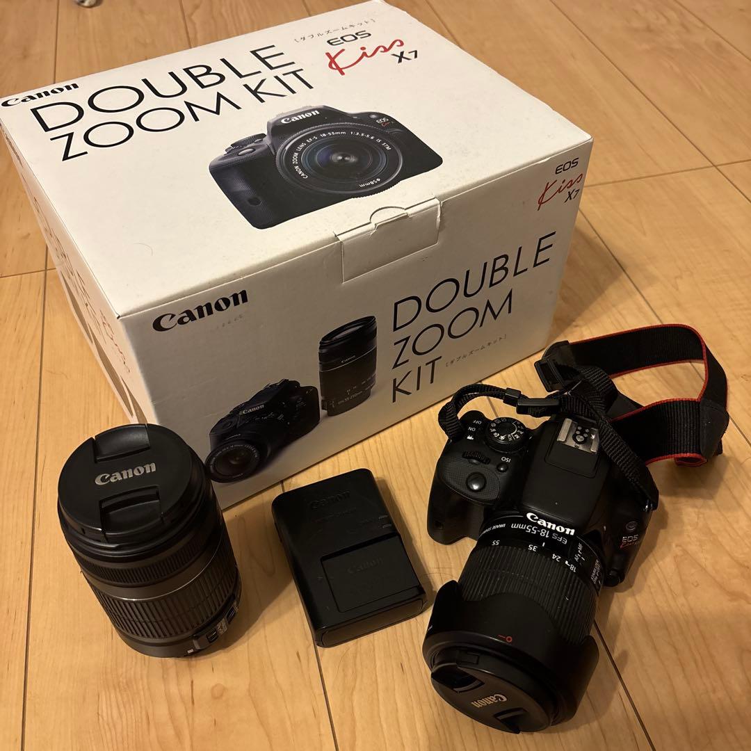 【ほぼ新品】【付属品多数】Canon EOS Kiss X7 ダブルズームキット