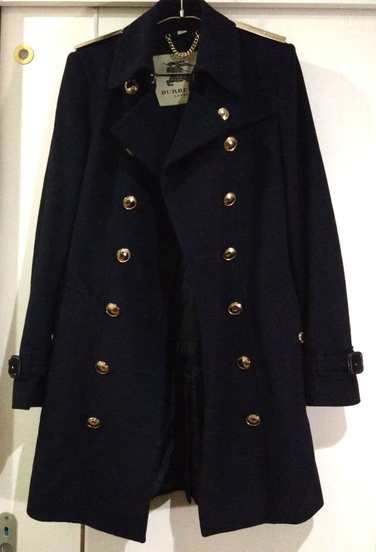 バーバリー ロンドン　ウールカシミヤ混 ナポレオンコート Pコート