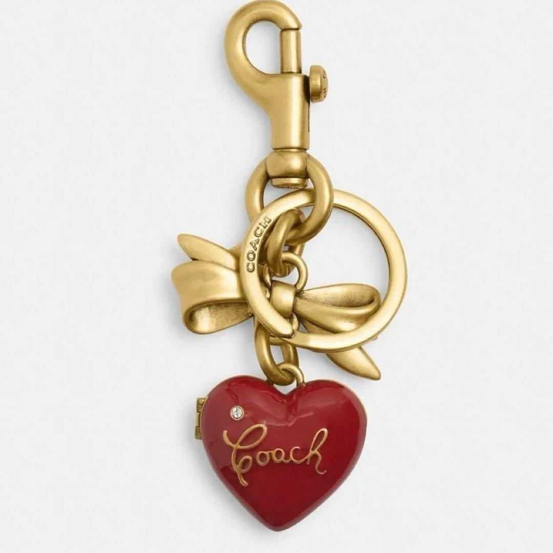 COACH ボウハートロケットバックチャーム　キーホルダー