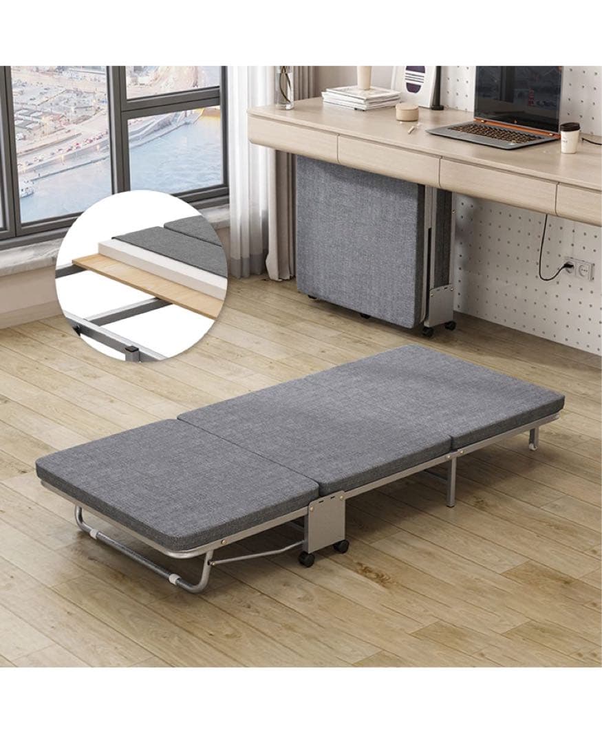 おりたたみベッド コンパクト 折りたたみ ベッド シングル 長180幅80高24