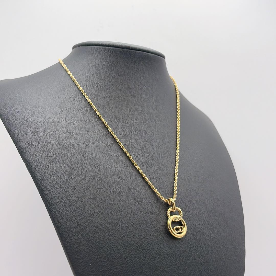 Dior ダブルリング CDロゴ ネックレス ヴィンテージ ゴールド