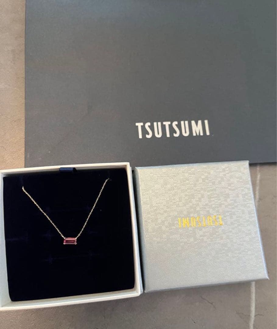 ツツミジュエリー　k10 イエローゴールド ロードライト　ガーネット　ネックレス