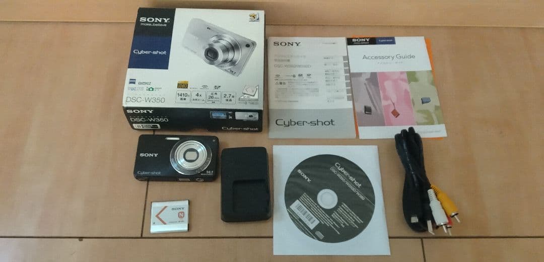 デジカメジャンク品　SONY　DSC-W350　ブラック　ソニーサイバーショット