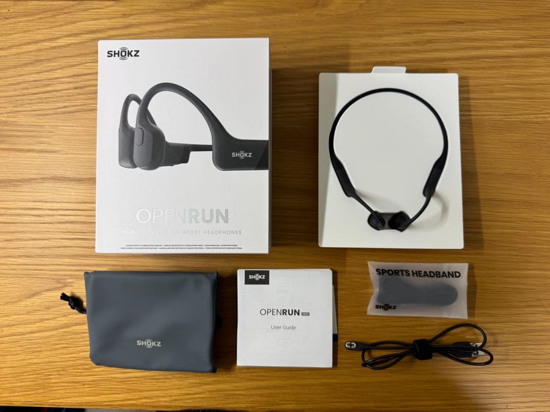 【美品】Shokz OpenRun 骨伝導イヤホン ブラック 付属品完備