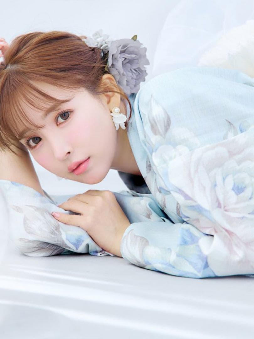 【超美品】sugar 三上悠亜着用 クラシカルローズブルー 浴衣 3点セット！