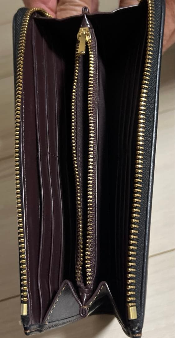 coach 長財布　黒L型ファスナー