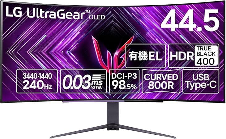 LG 45GS96QB-B 44.5型 ゲーミング 有機EL 240hz 湾曲