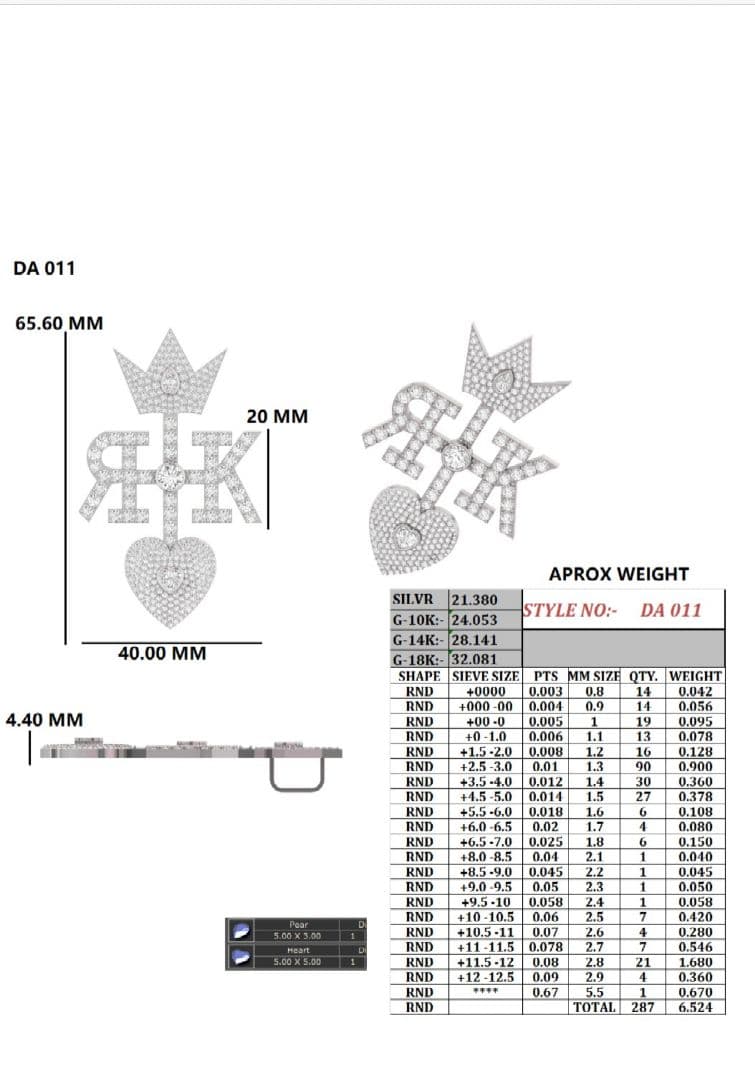 狐様　K18オーダーリング CAD作製