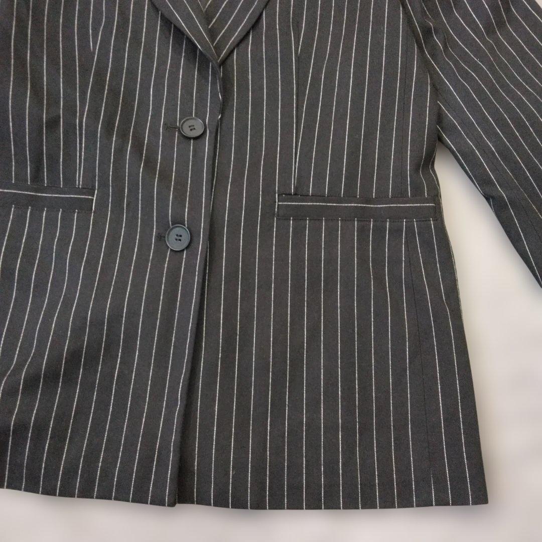 ★b2564 LAGUA GEM【F】テーラードジャケット ブラック/ストライプ