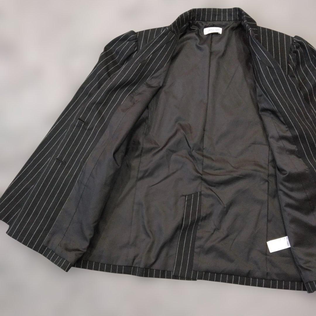 ★b2564 LAGUA GEM【F】テーラードジャケット ブラック/ストライプ