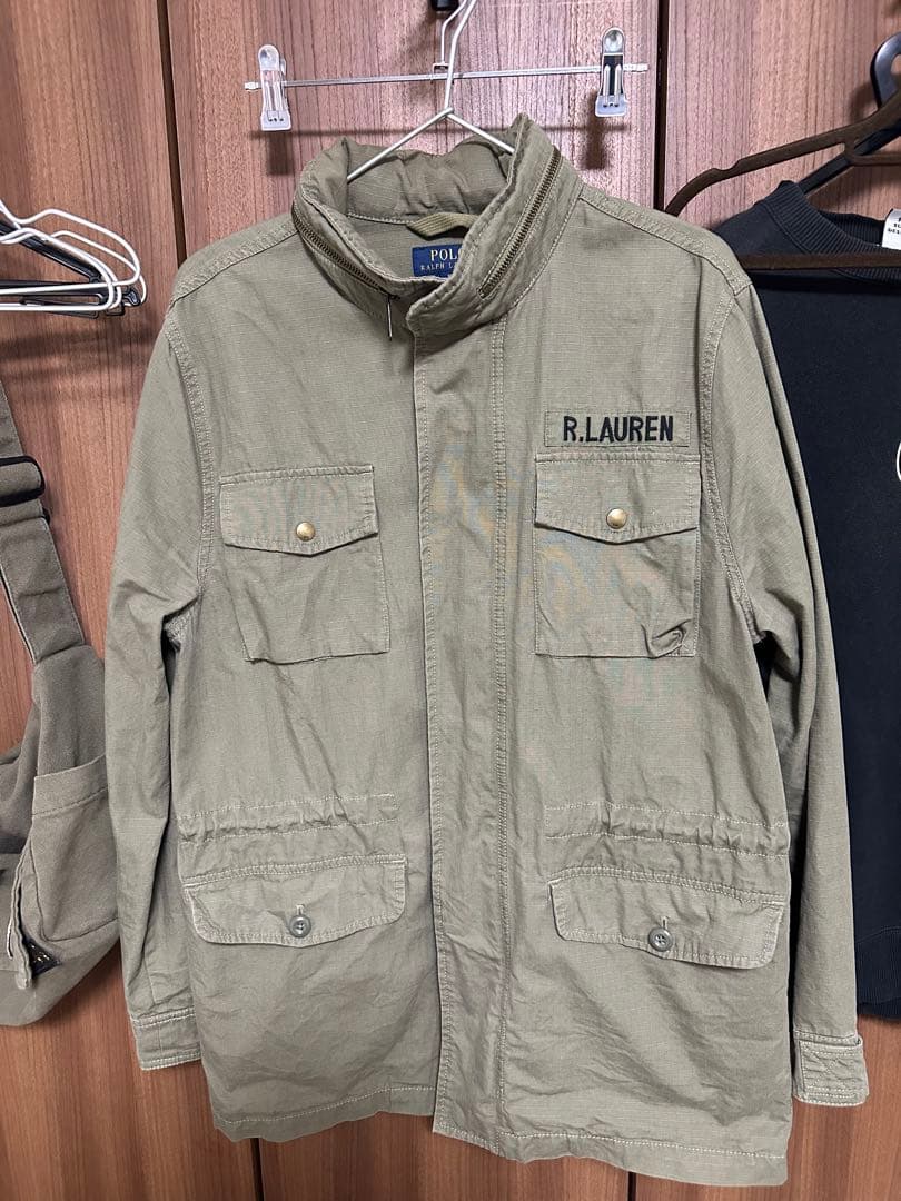 【希少】ポロ ラルフローレン ミリタリージャケット 背面ビッグプリント