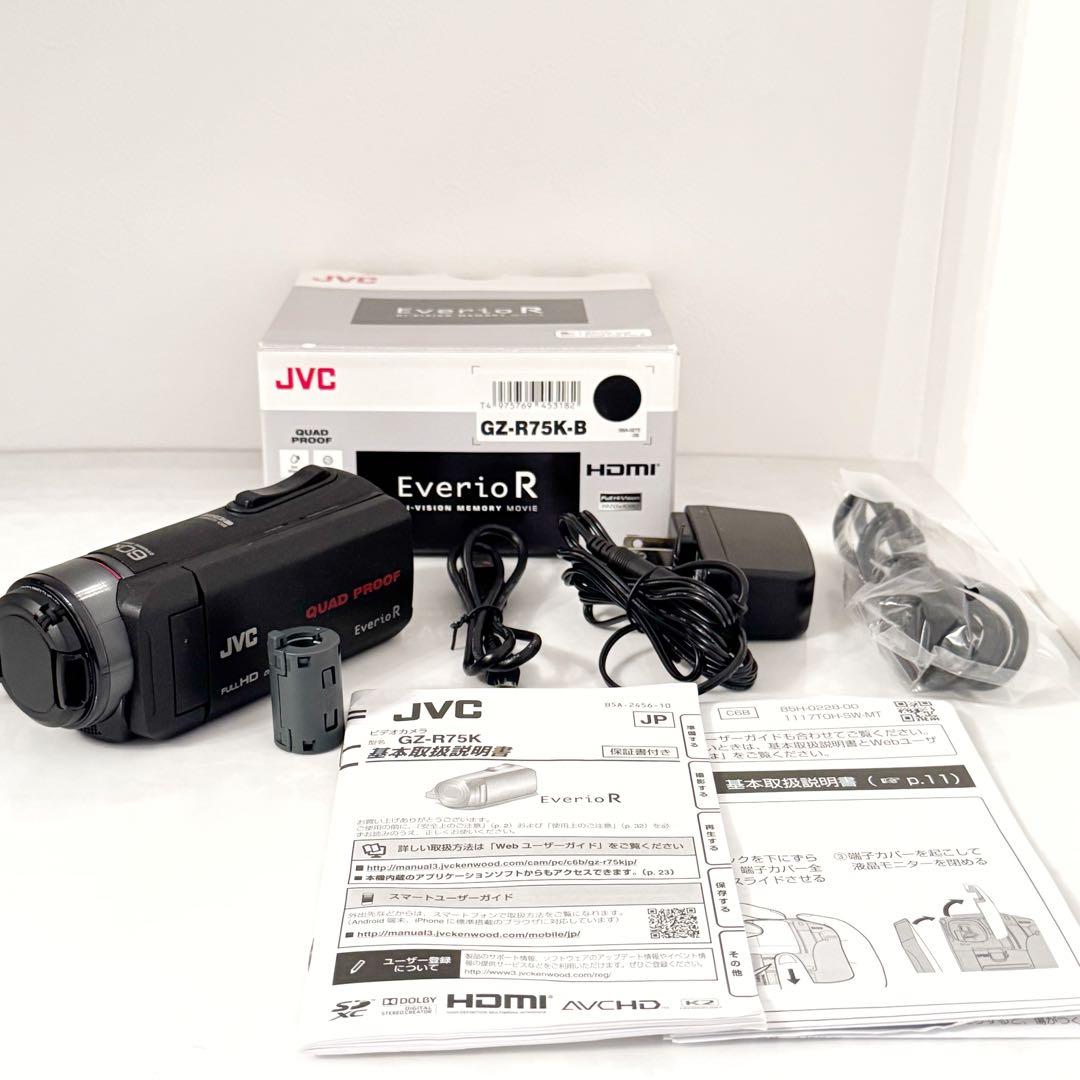 【美品】　JVCビデオカメラ　EverioR GZ-R75K-B