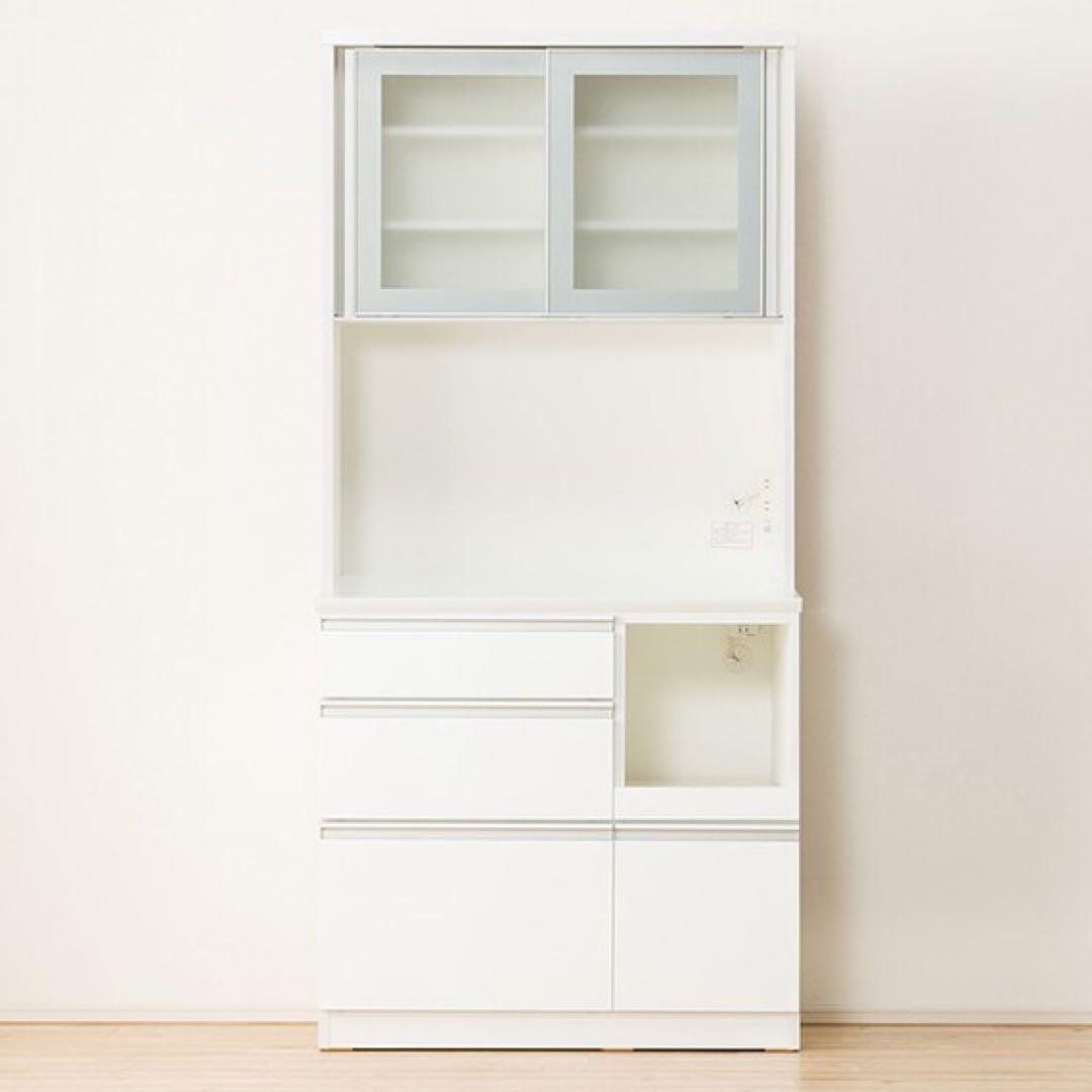 ニトリ　キッチンボード　レジューム 90AG-S WH/90QL-R WH