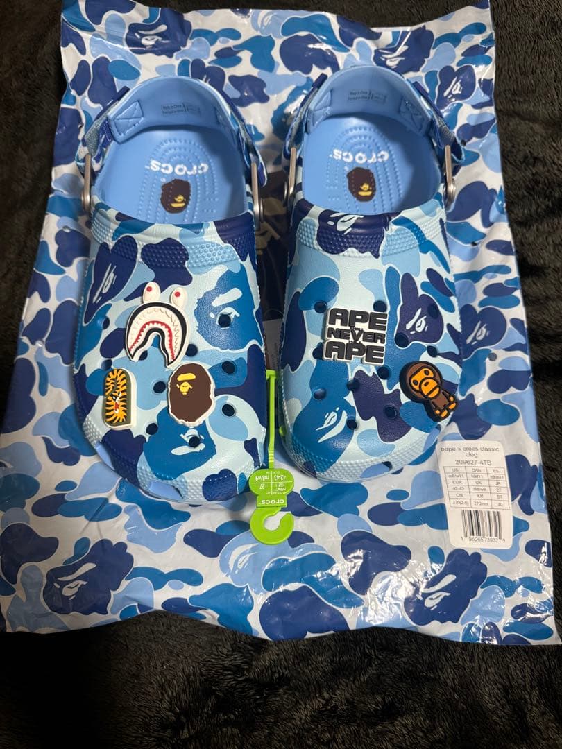 bape crocs27cm ブルー TPC