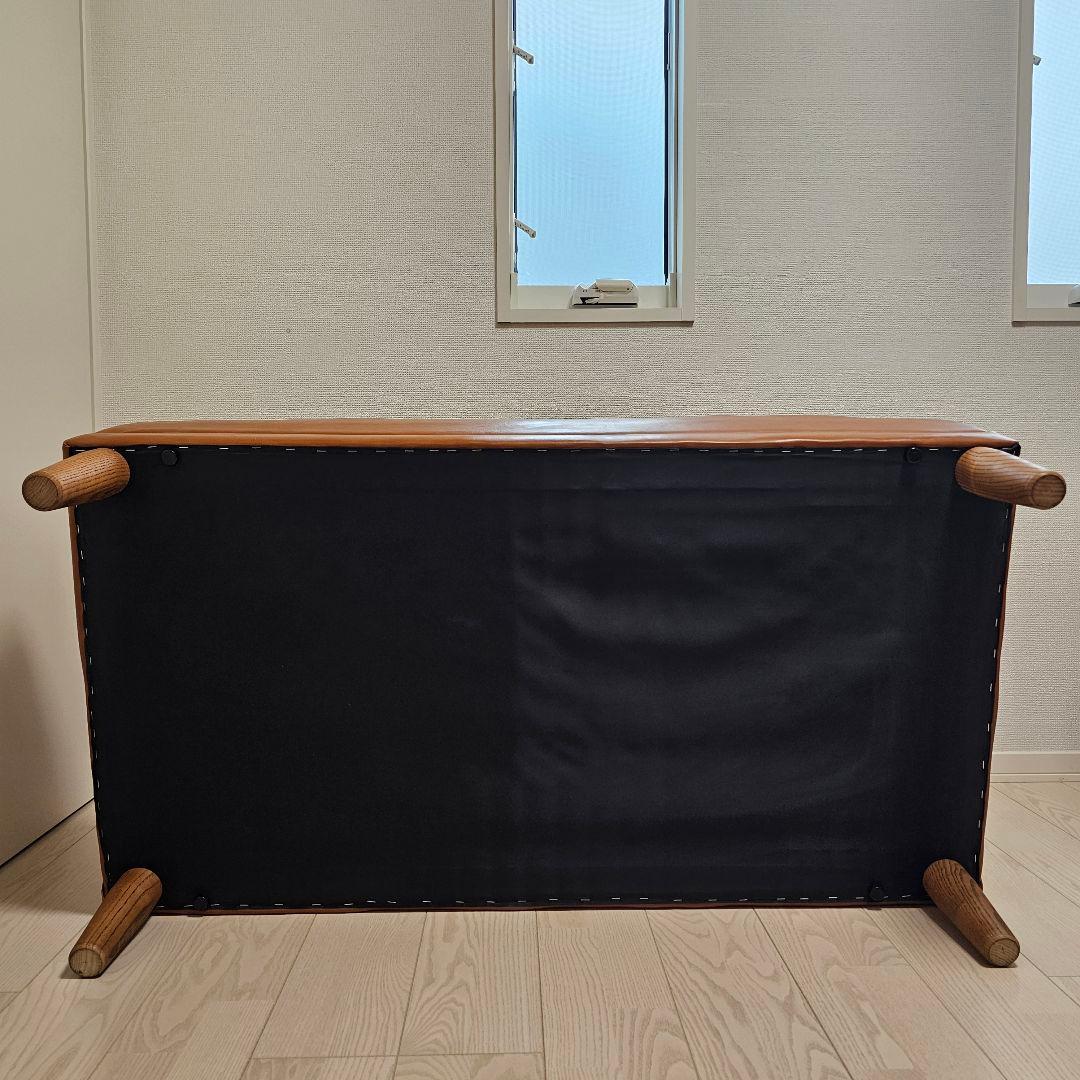 【送料込み】日本製 2人掛け ソファー 合皮 レザー調 ブラウン