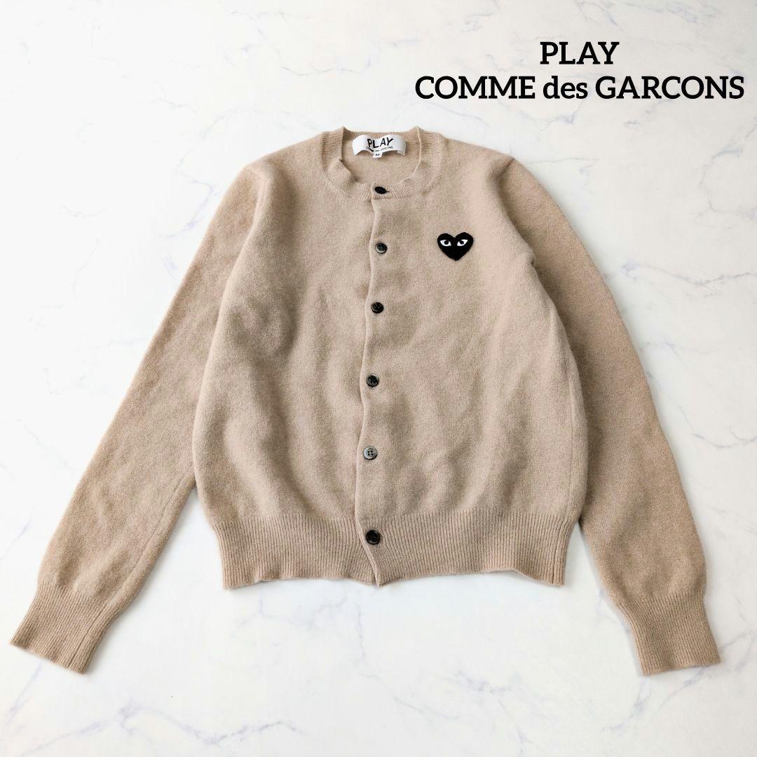 プレイコムデギャルソン カーディガン ブラックハート ウール100% M