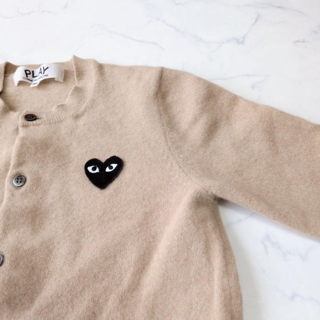 プレイコムデギャルソン カーディガン ブラックハート ウール100% M