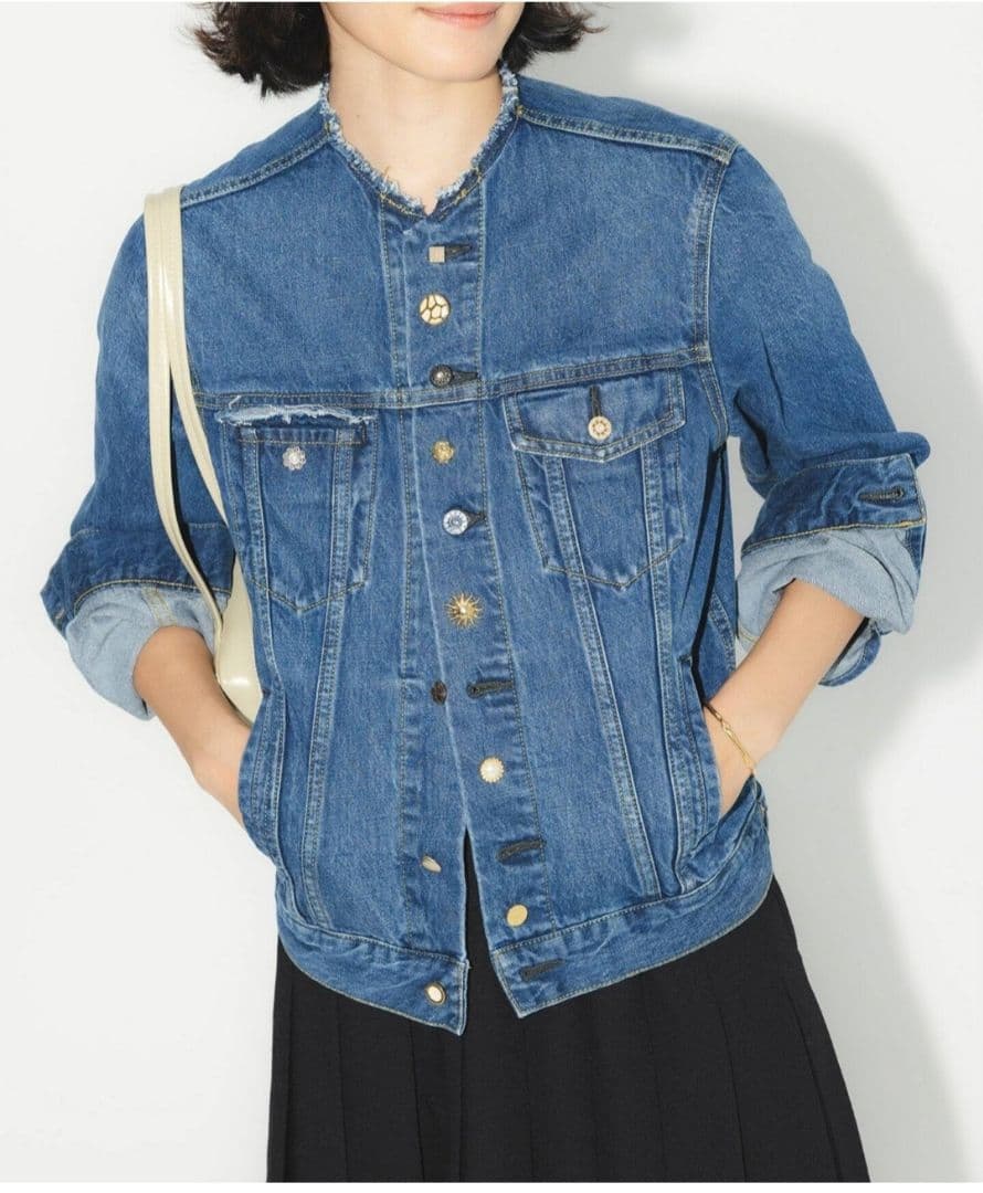 【美品】ボナム　チェンジボタンデニムジャケット　S