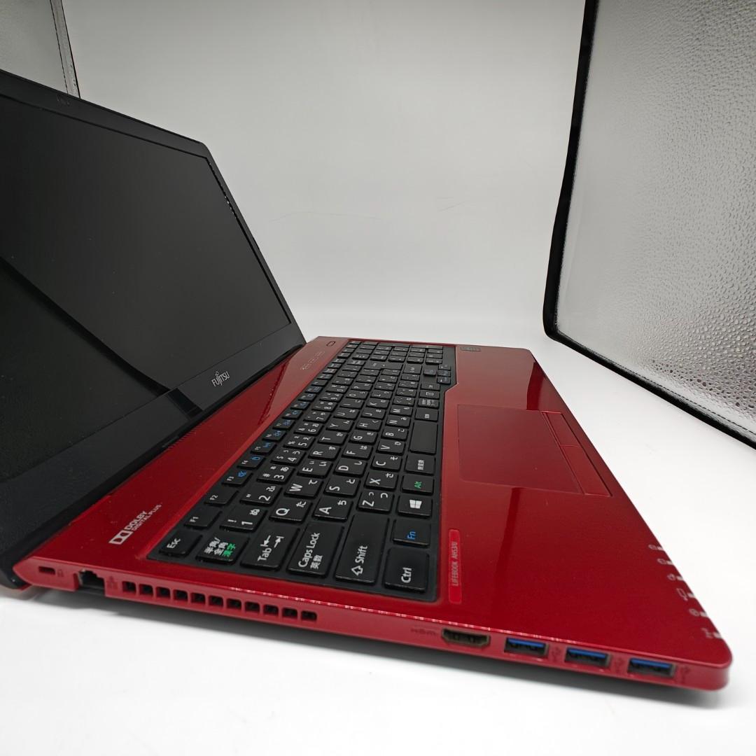 【富士通】AH53 高速i7 SSD256GB 8GB レッド ノートPC