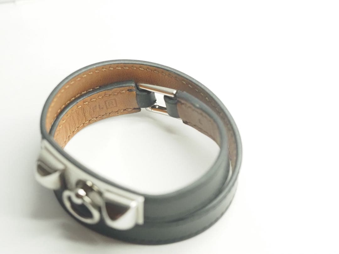 エルメス　リヴァル ドゥブルトゥール ブレスレット　シルバー×ブラック 付属品有