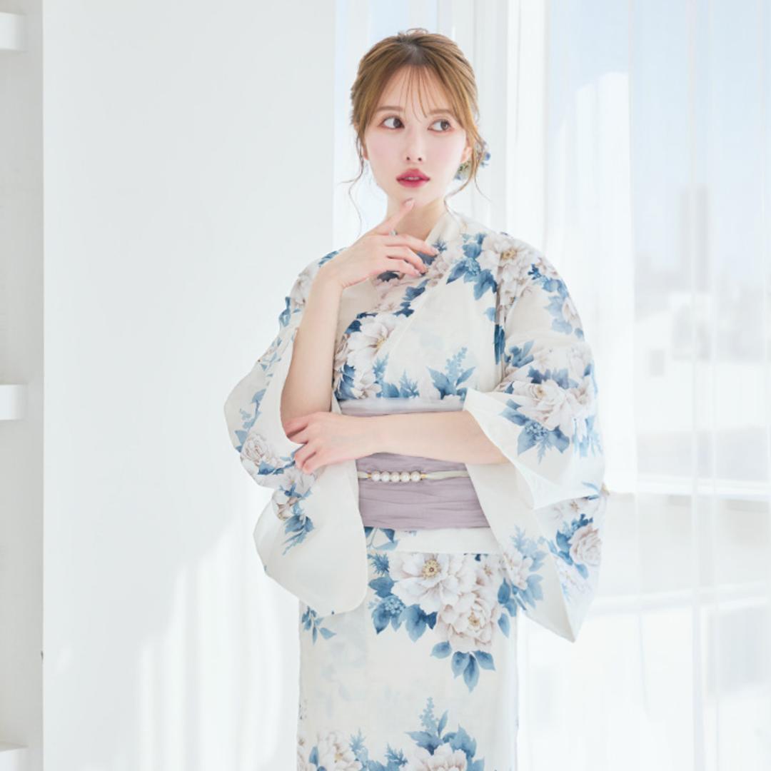 新品 浴衣 セット 浴衣セット ゆかた レディース 大人 水色 白 Y5-3