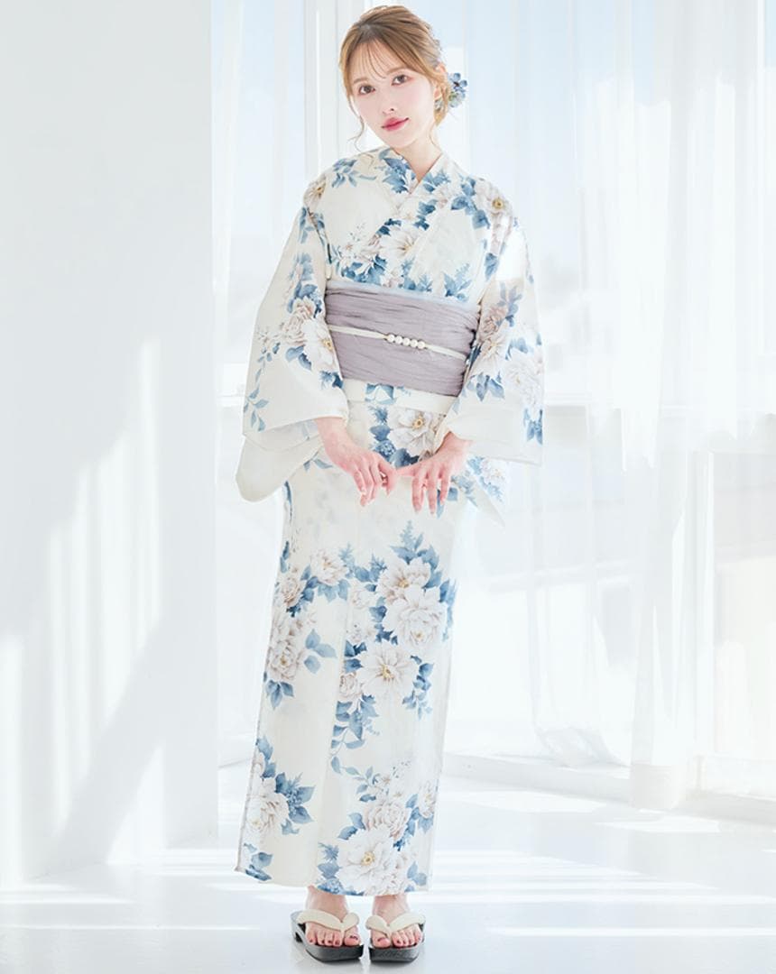 新品 浴衣 セット 浴衣セット ゆかた レディース 大人 水色 白 Y5-3