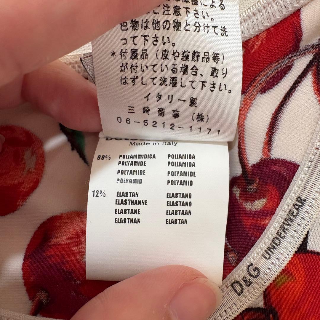 D&G Underwear チェリー柄 Tシャツ