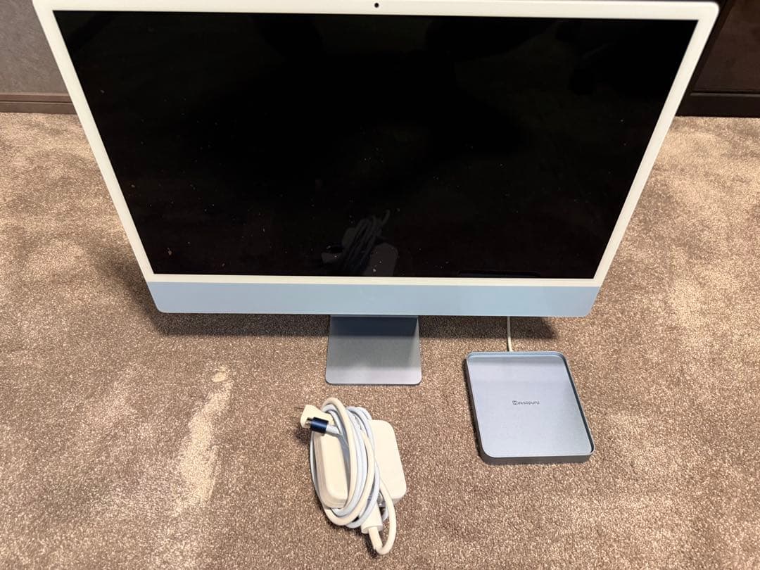 iMac ブルー 24-inch M3 2023 4port, Dock付