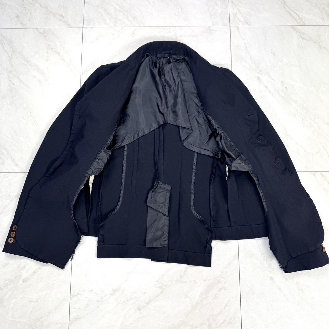 極美品 コムデギャルソン 変形 フリル テーラードジャケット S ダークネイビー