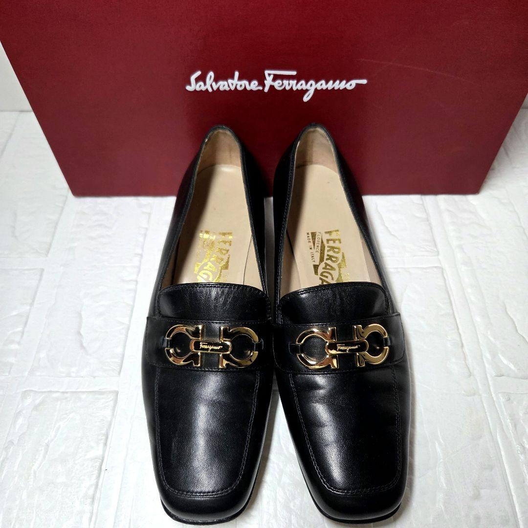 【極美品】Ferragamo ローファー ガンチーニ 24cm ブラック