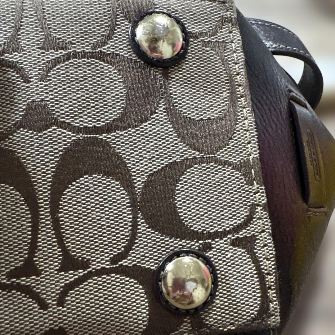 COACH コーチ レディース ハンドバッグ シグネチャー柄 シルクスカーフ付き