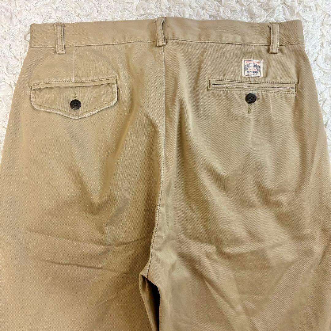 【現行タグポロチノタグ復刻】ポロ ラルフローレン 2タック ワイドチノ