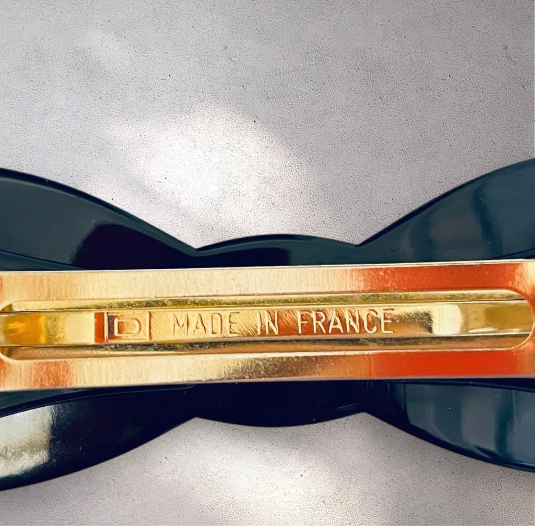 ALEXANDRE DE PARIS リボンバレッタ黒 アレクサンドル　ドゥパリ