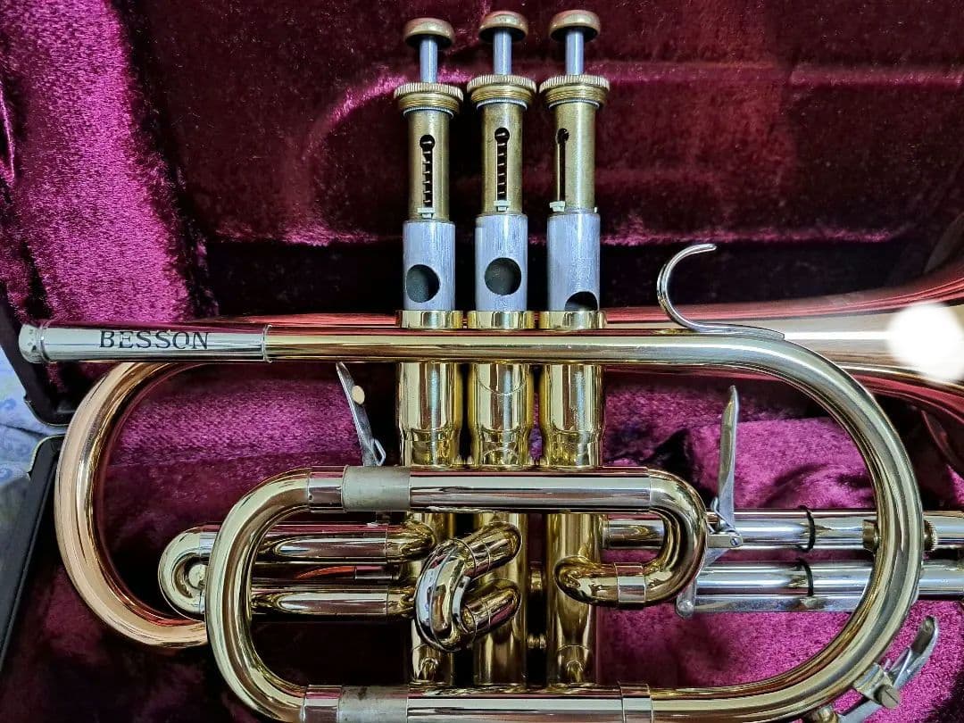 BESSON　ベッソン B管コルネット ケース付き　ラッカー