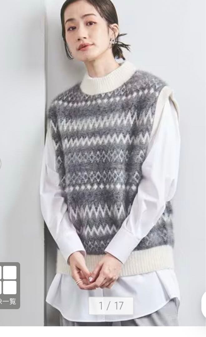 unitedarrowsフォックスカシミヤ ジャカード ニットベスト