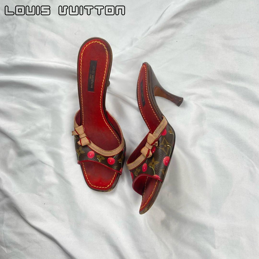 LOUIS VUITTON モノグラム 村上隆コラボ チェリー ミュールサンダル