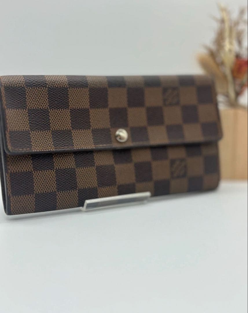 超美品 ルイヴィトン ダミエ エベヌ ポルトフォイユ サラ 財布 10カード 茶