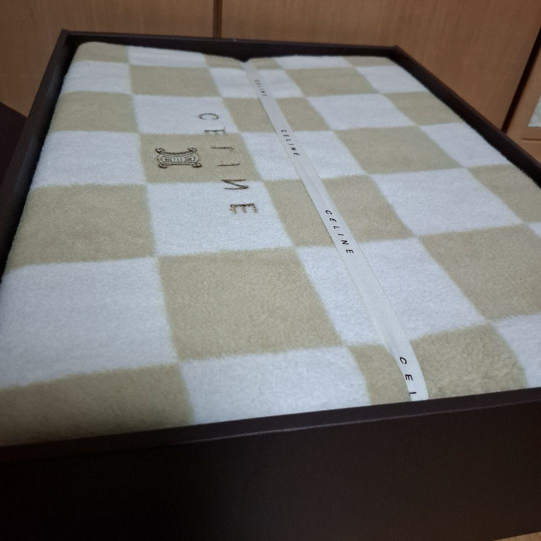 セリーヌ　CELINE　毛布　綿100%　コットン100%