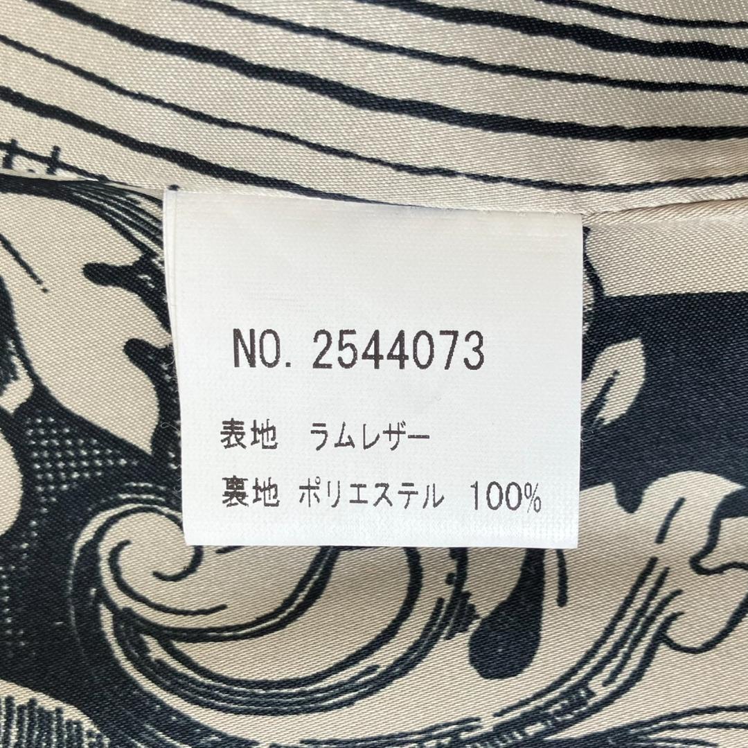 極美品✨ダブルスタンダード ライダースジャケット ラムレザー 羊革 裏地総柄 黒