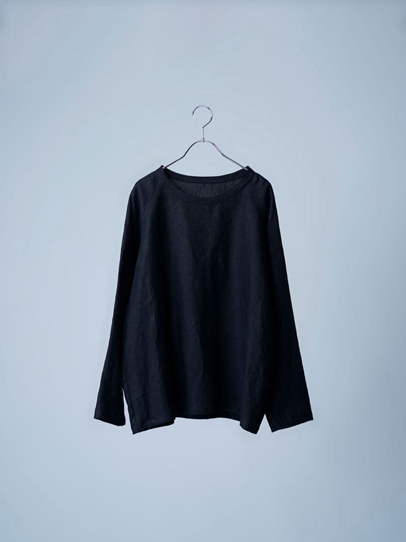 新品未使用　wafu リネントップス　ラグランスリーブトップス ／ 黒色 L