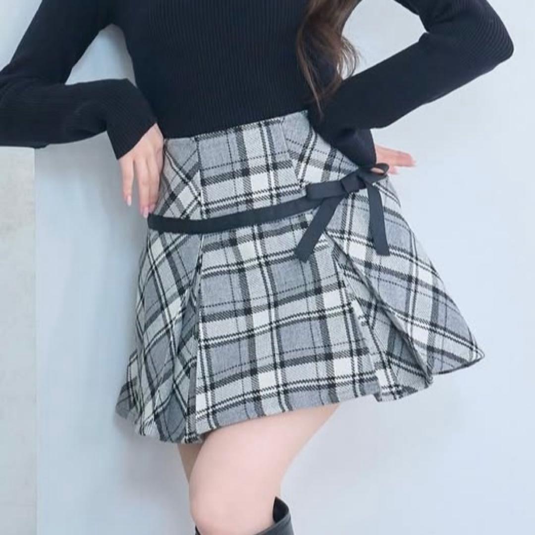 tweed like ribbon skirt ロゼミュ rosemuse