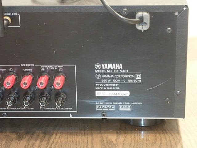 YAMAHA RX-V481 AVアンプ 快調良音・リモコン無し・アプリ便利です