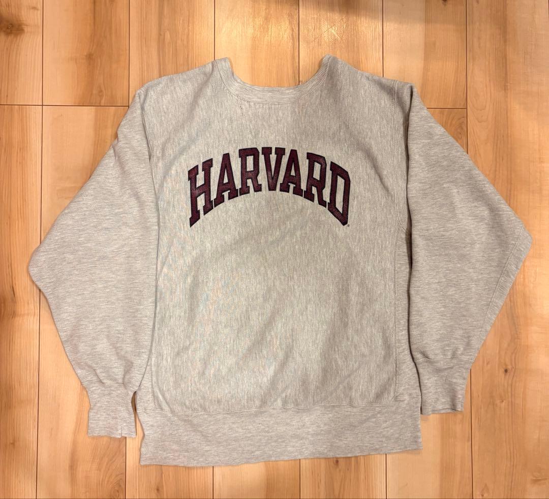 80-90s Champion リバースウィーブHARVARD 染み込み