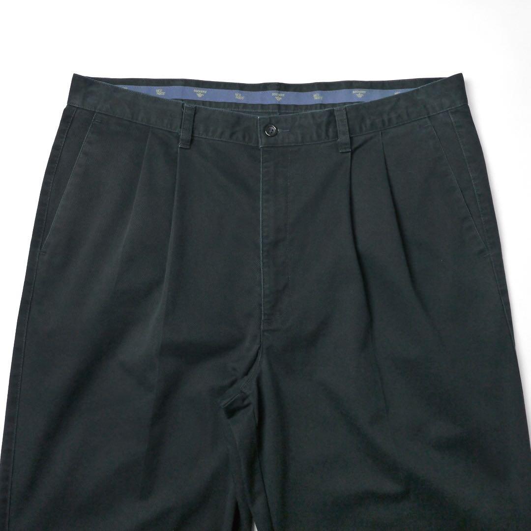 00sビンテージ リーバイス ドッカーズ ツータック チノパン パンツ黒ブラック